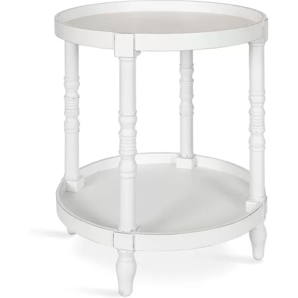 imageKate and Laurel Bellport Coastal Round Wood Side Table 20 x 20 x 24 White Chic End Table Accent for Storage and Display