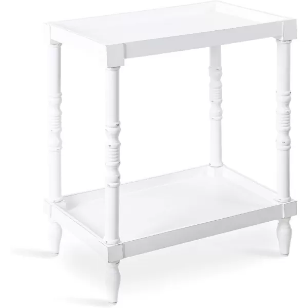 imageKate and Laurel Bellport Farmhouse Side Table 22 x 14 x 26 Rustic Brown Decorative Rectangular End Table for Storage and DisplayWhite