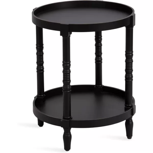 imageKate and Laurel Bellport Traditional Tiered Round Wooden Side Living Room Table Decor 20x20x25 BlackBlack