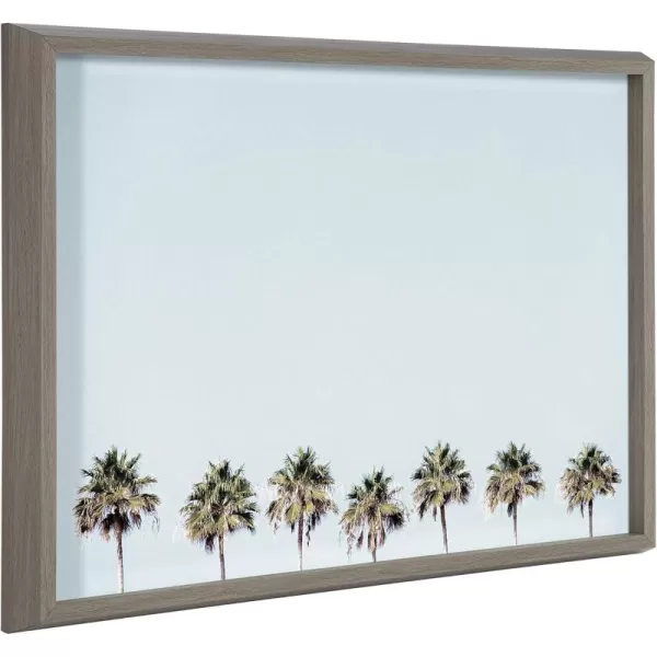 imageKate and Laurel Blake 7 Palms Framed Printed DryErase Glass Wall Art by Simon Te of Tai Prints 18x24 Gray Chic Glass Art Display
