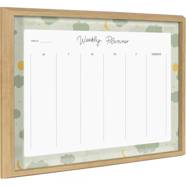 imageKate and Laurel Blake Clouds Weekly Planner Framed Printed Glass Wall Art by Alja Horvat 18x24 Natural Weekly Calendar Printed Glass Wall Organizer