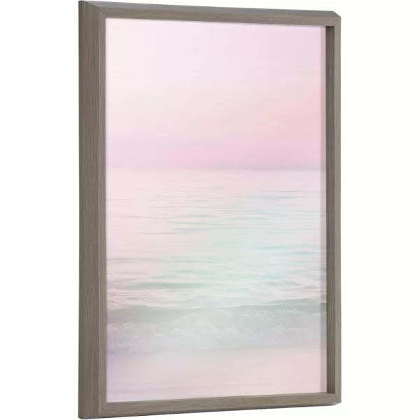 imageKate and Laurel Blake Dreamy Pastel Seascape Framed Printed DryErase Glass Wall Art by Dominique Vari 18x24 Gray Functional Coast Art for Wall