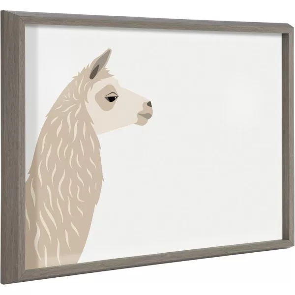 imageKate and Laurel Blake Llama Larry Framed Printed Glass Dry Erase Wall Art by Rocket Jack 18x24 Gray Contemporary Printed Glass Wall Decor