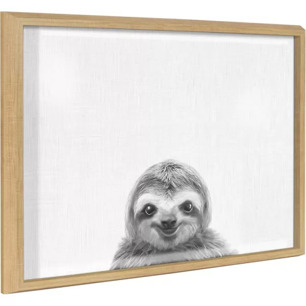 imageKate and Laurel Blake Sloth Framed Printed Glass Wall Art by Simon Te of Tai Prints 18x24 Natural Chic Dry Erase Glass Wall Decor