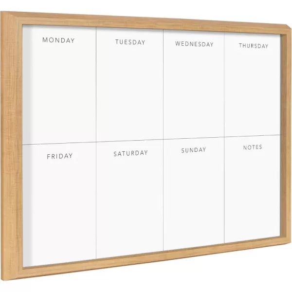 imageKate and Laurel Blake This Week Framed Printed DryErase Glass Wall Art by The Creative Bunch Studio 18x24 Natural Decorative White Board Organizer for Wall
