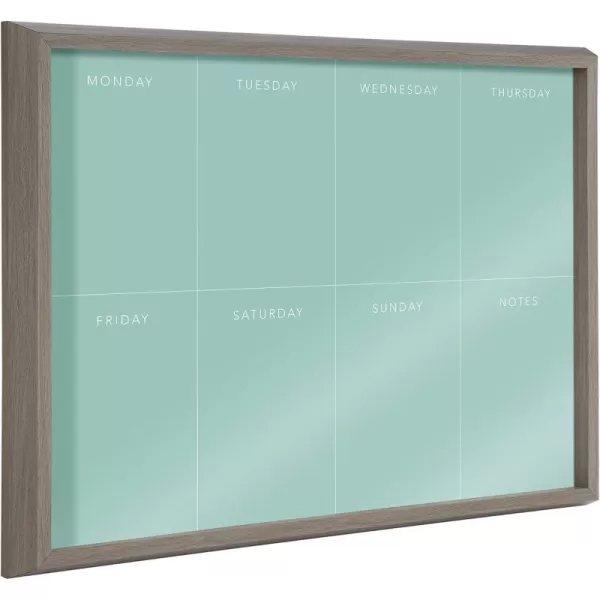 imageKate and Laurel Blake This Week Framed Teal Printed Glass Dry Erase Wall Art by The Creative Bunch Studio 18x24 Gray Weekly Calendar Decorative Wall Organizer