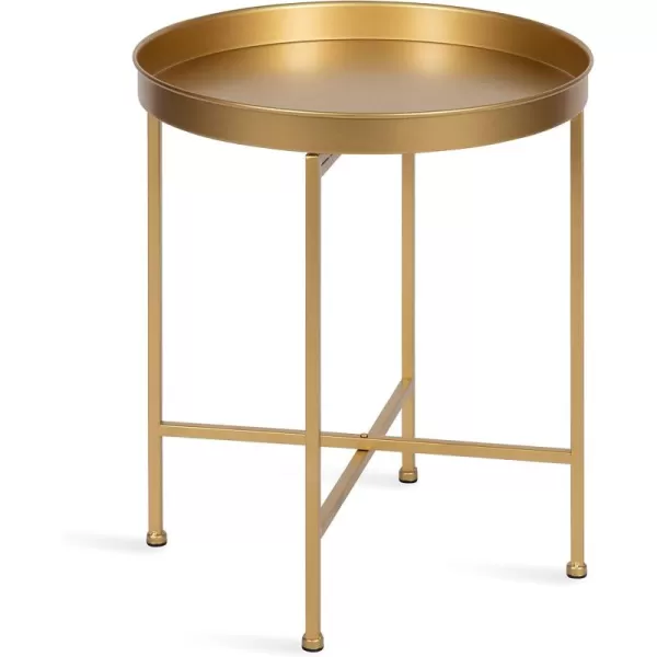 imageKate and Laurel Celia Glam Round Side Table 1825 x 1825 x 22 Gold Modern Minimalist Accent Table for Storage and DisplayGold