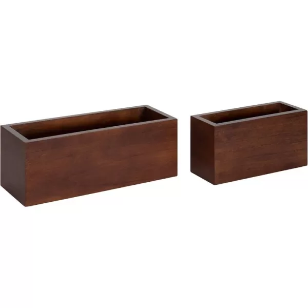 imageKate and Laurel Domio MidCentury Pocket Wall Organizer Set of 2 Walnut Brown Wood Office Organizer for WallWalnut Brown