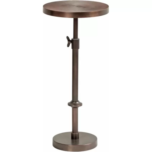 imageKate and Laurel Engles Traditional AdjustableHeight Pedestal Drink Table 10 x 10 x 30 Bronze Vintage Round Indoor Metal Plant Stand with Embossed Sunburst PatternBronze
