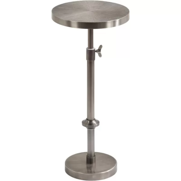 imageKate and Laurel Engles Traditional AdjustableHeight Pedestal Drink Table 10 x 10 x 30 Bronze Vintage Round Indoor Metal Plant Stand with Embossed Sunburst PatternSilver
