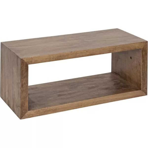 imageKate and Laurel Holt Modern Floating Wall Shelf 18 x 8 Rustic Brown Chic Rectangular Floating Wood Shelf for Wall
