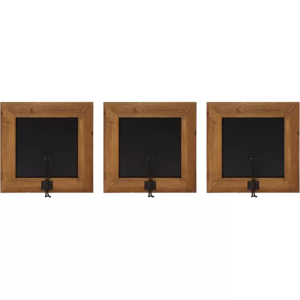 imageKate and Laurel Jeran Wall Mounted Small Wood Chalkboards with Hook 1175 x 1175 Rustic Brown 3 Piece SetBrown