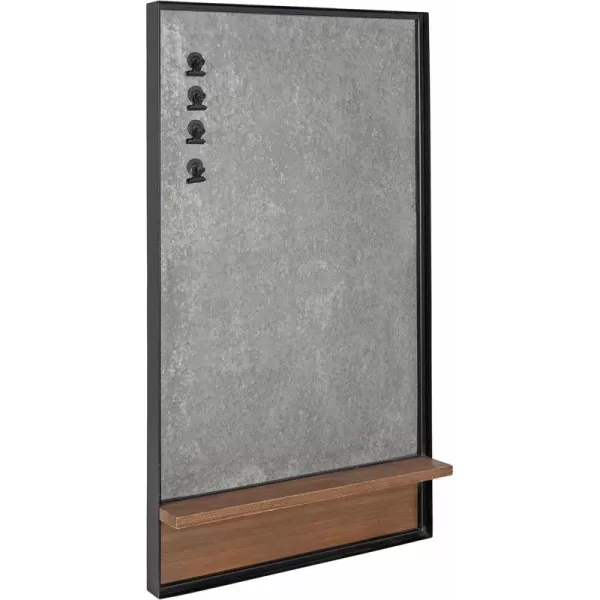 imageKate and Laurel Owing Modern Farmhouse Galvanized Metal Board with Four Magnetized Clips for Organization and Display 20x4x34 Rustic Brown