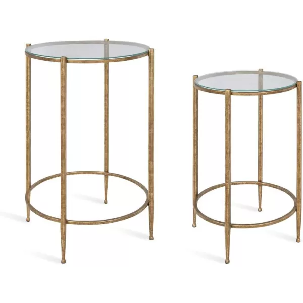imageKate and Laurel Solange Metal and Glass Nesting Tables Set of 2 Gold
