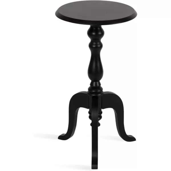 imageKate and Laurel Tourneaux Traditional Wooden Round Side Table 16 x 26 Light Natural Elegant Vintage Pedestal Table for Use as Living Room End Table Indoor Plant Stand or Bedroom NightstandBlack
