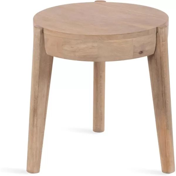 imageKate and Laurel Vola Transitional End Use as Bedside Nightstand Living Room Pedestal Table or Bedroom Vanity Stool 17x17x18 Natural