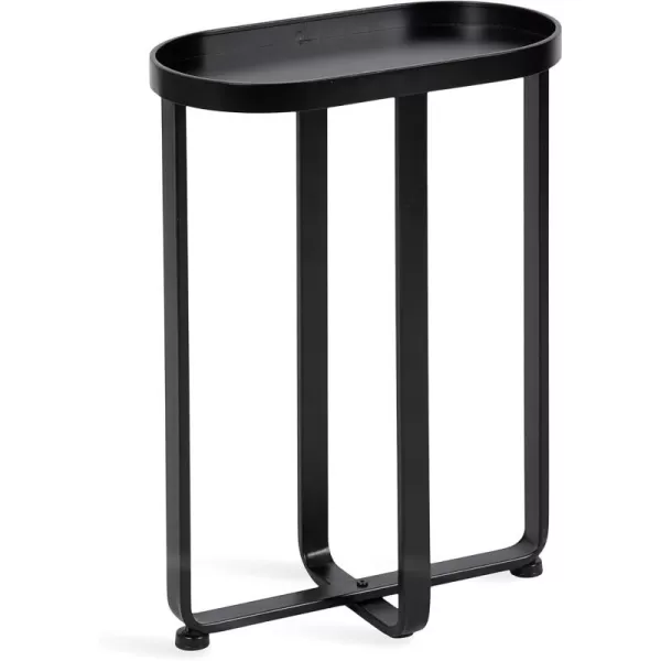 imageKate and Laurel Zabel Capsule Narrow Metal Side Table 17 x 9 x 24 Bronze and Black Transitional Slim Rounded Oval End Table for Small Spaces and Display