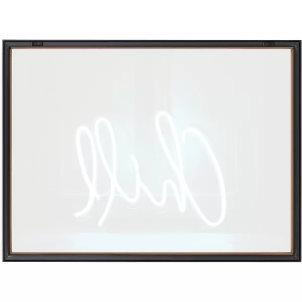 imageKate and Laurel Blake Chill Neon Sign Framed Printed Glass Wall Art by The Creative Bunch Studio 18x24 Gray Retro Modern Chill Vibes Wall Dcor