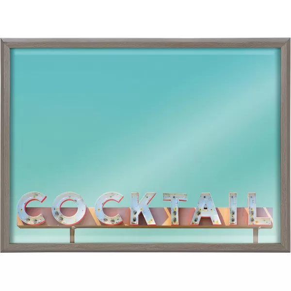 imageKate and Laurel Blake Cocktail Hour Framed Printed Glass Art or Dry Erase Board by Robert Cadloff of Bomobob 18x24 Gray Multifunction Home Decor