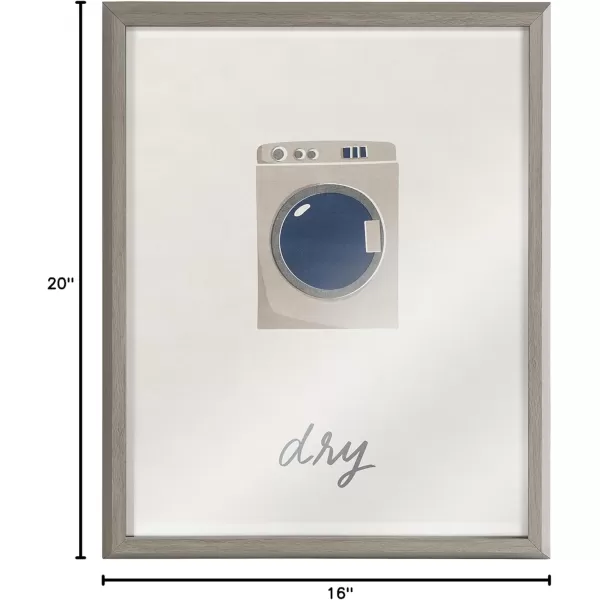 imageKate and Laurel Blake Dry Framed Printed Glass Wall Art by Elizabeth Silver 16x20 Gray Decorative Whimsical Laundry Themed Art Print for Wall