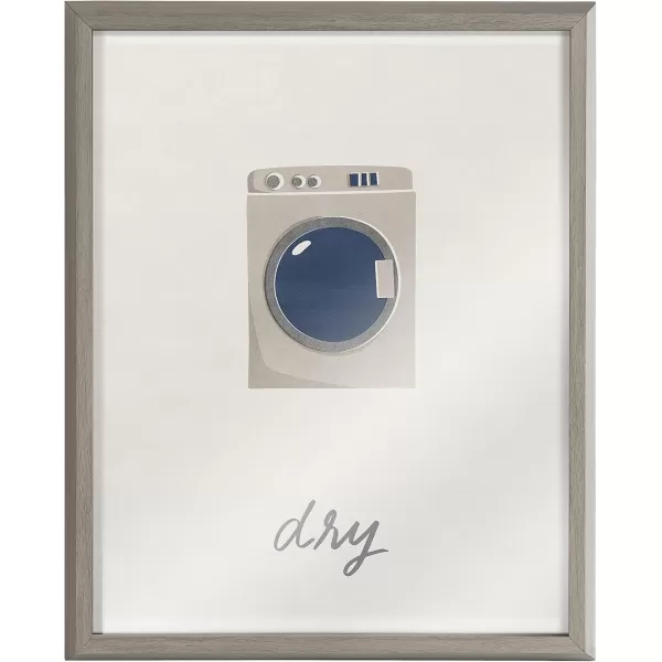 imageKate and Laurel Blake Dry Framed Printed Glass Wall Art by Elizabeth Silver 16x20 Gray Decorative Whimsical Laundry Themed Art Print for Wall