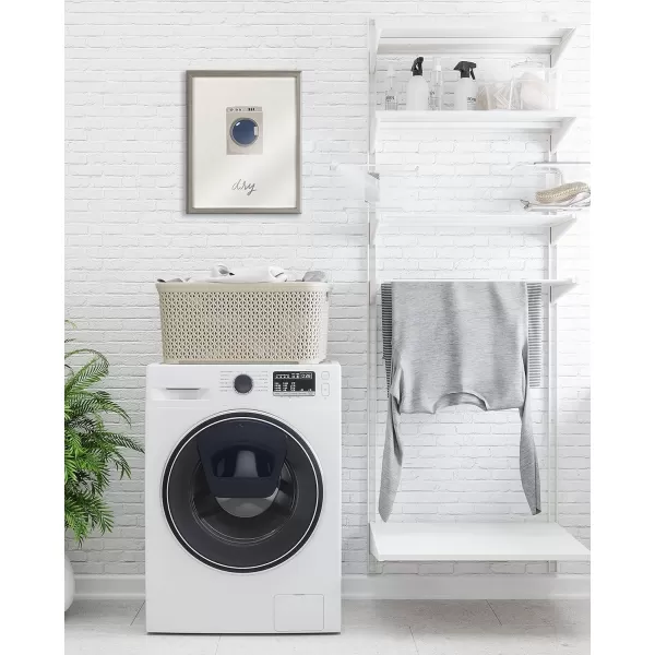 imageKate and Laurel Blake Dry Framed Printed Glass Wall Art by Elizabeth Silver 16x20 Gray Decorative Whimsical Laundry Themed Art Print for Wall