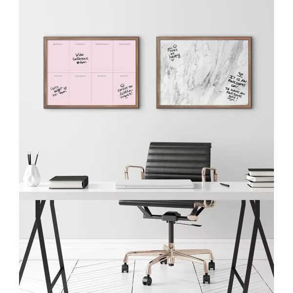 imageKate and Laurel Blake Gray Marble Framed Printed Glass Dry Erase Wall Art by The Creative Bunch Studio 18x24 Gold Modern Wall Organizer