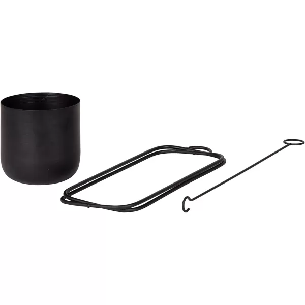 imageKate and Laurel Nobrey Modern Hanging Planters Set of 2 Black Metal Hanging Plant Pots for Indoor PlantsBlack