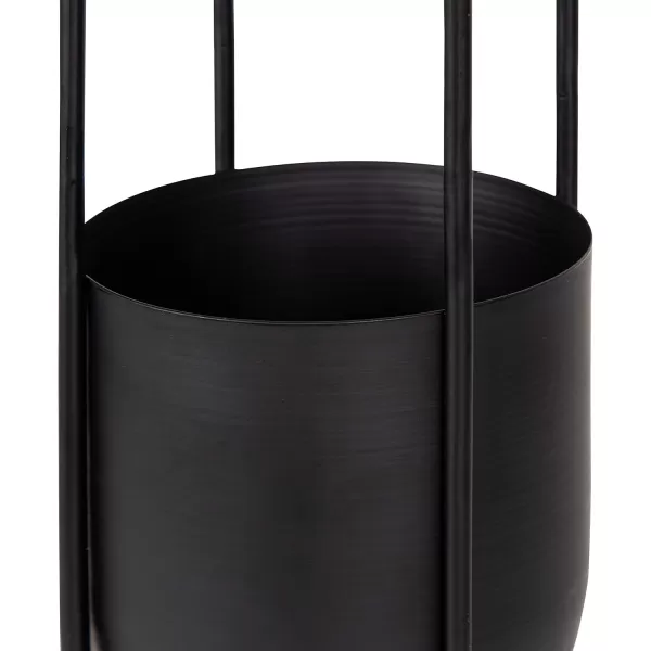 imageKate and Laurel Nobrey Modern Hanging Planters Set of 2 Black Metal Hanging Plant Pots for Indoor PlantsBlack