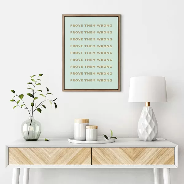 imageKate and Laurel Prove Them Wrong Framed Canvas Wall Art by Apricot and Birch 18x24 Gold Motivational Art for Wall