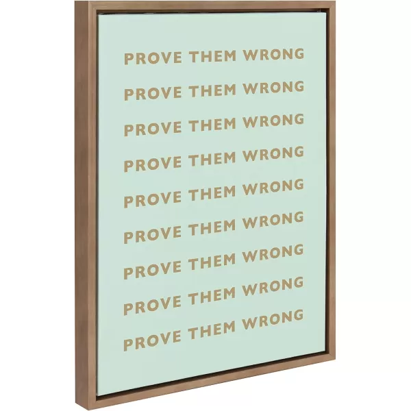 imageKate and Laurel Prove Them Wrong Framed Canvas Wall Art by Apricot and Birch 18x24 Gold Motivational Art for Wall