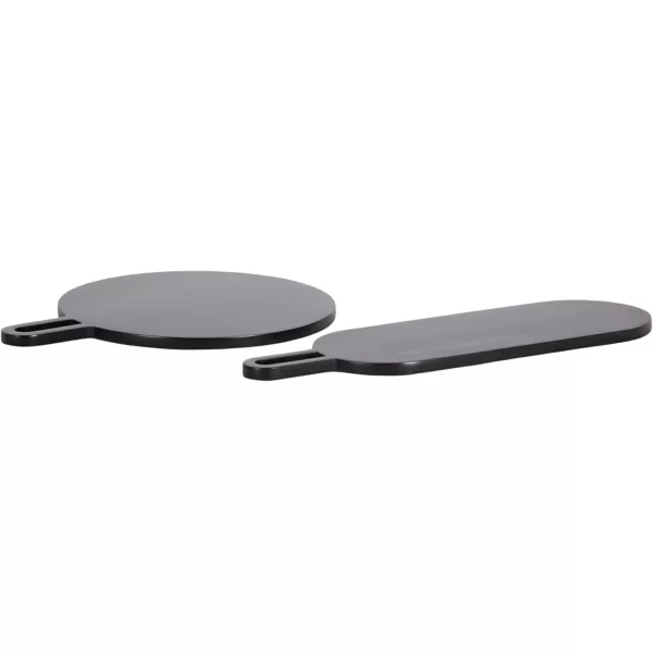 imageKate and Laurel Staven Transitional TwoPiece Serving Boards Set 7 x 22 and 14 x 18 Black Modern FoodSafe Charcuterie Boards with Solid Mango Construction for Use as Kitchen Countertop Decor