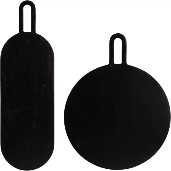 imageKate and Laurel Staven Transitional TwoPiece Serving Boards Set 7 x 22 and 14 x 18 Black Modern FoodSafe Charcuterie Boards with Solid Mango Construction for Use as Kitchen Countertop Decor