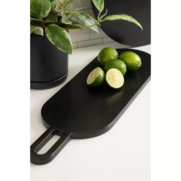 imageKate and Laurel Staven Transitional TwoPiece Serving Boards Set 7 x 22 and 14 x 18 Black Modern FoodSafe Charcuterie Boards with Solid Mango Construction for Use as Kitchen Countertop Decor