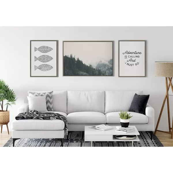 imageKate and Laurel Sylvie Adventure is Calling Framed Canvas Wall Art by The Creative Bunch Studio 18x24 Gray Inspirational Art for Wall