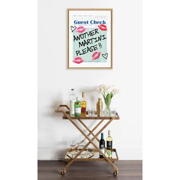 imageKate and Laurel Sylvie Another Martini Guest Check Framed Canvas Wall Art by Alli Standefer 18x24 Natural Bar Drink Decor Art for Wall