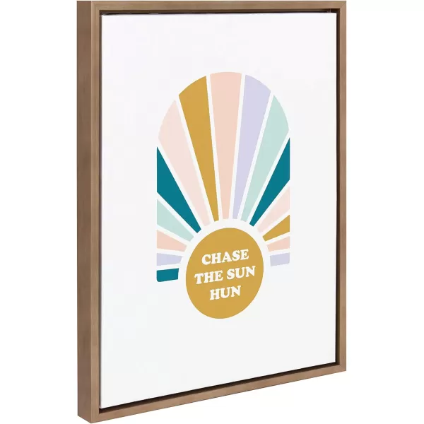 imageKate and Laurel Sylvie Chase The Sun Hun Framed Canvas Wall Art by Duchess Plum 18x24 Gold Inspirational Art for Wall