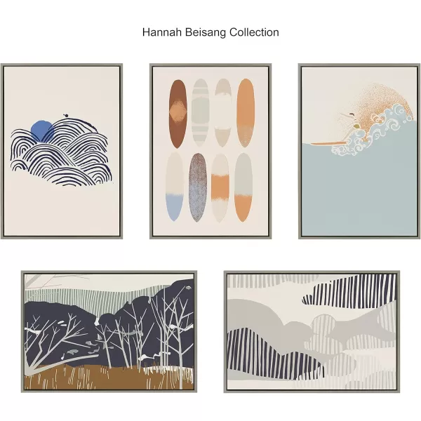 imageKate and Laurel Sylvie Daily Walk Marsh Horizontal Framed Canvas Wall Art by Hannah Beisang 23x33 Gray Unique Abstract Natural Art for Wall