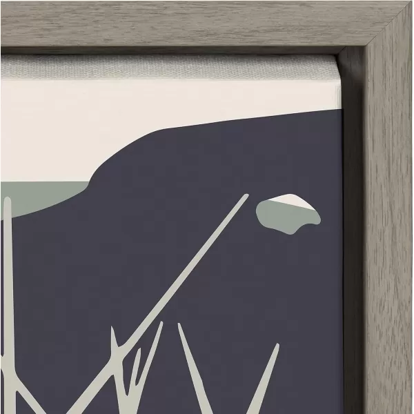 imageKate and Laurel Sylvie Daily Walk Marsh Horizontal Framed Canvas Wall Art by Hannah Beisang 23x33 Gray Unique Abstract Natural Art for Wall