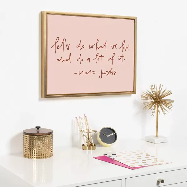 imageKate and Laurel Sylvie Do What We Love Framed Canvas Wall Art by Maja Tomljanovic 18x24 White Motivational Word Art for WallGold