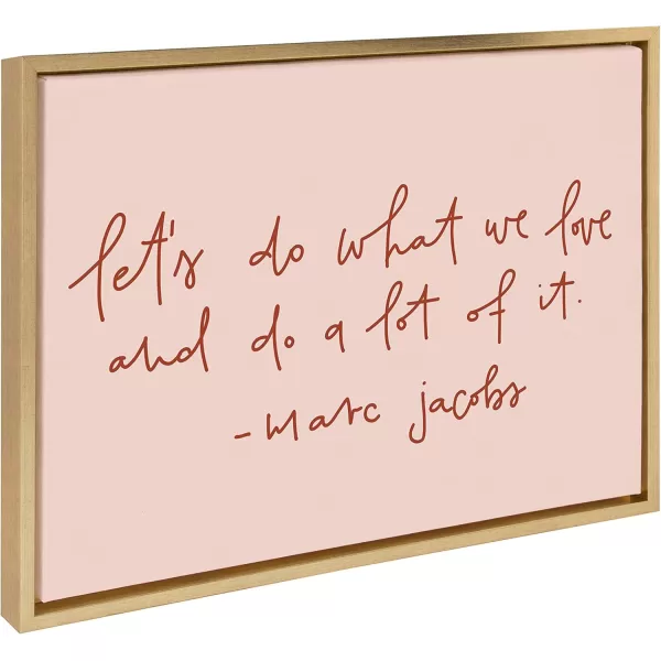 imageKate and Laurel Sylvie Do What We Love Framed Canvas Wall Art by Maja Tomljanovic 18x24 White Motivational Word Art for WallGold