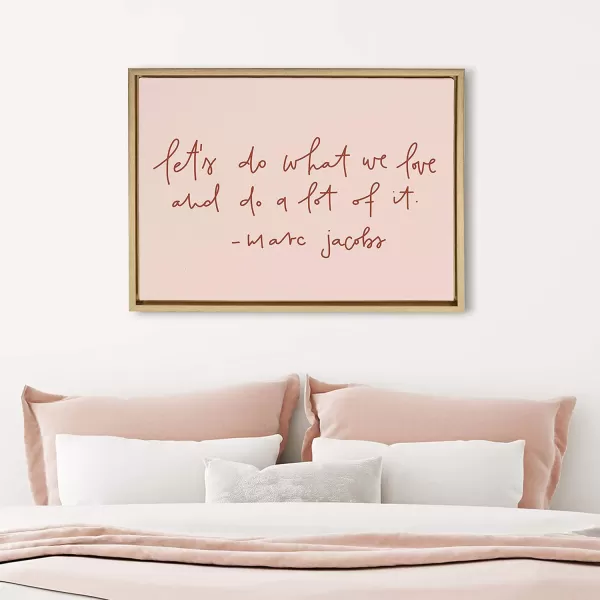 imageKate and Laurel Sylvie Do What We Love Framed Canvas Wall Art by Maja Tomljanovic 18x24 White Motivational Word Art for WallGold
