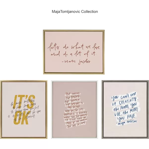 imageKate and Laurel Sylvie Do What We Love Framed Canvas Wall Art by Maja Tomljanovic 18x24 White Motivational Word Art for WallGold