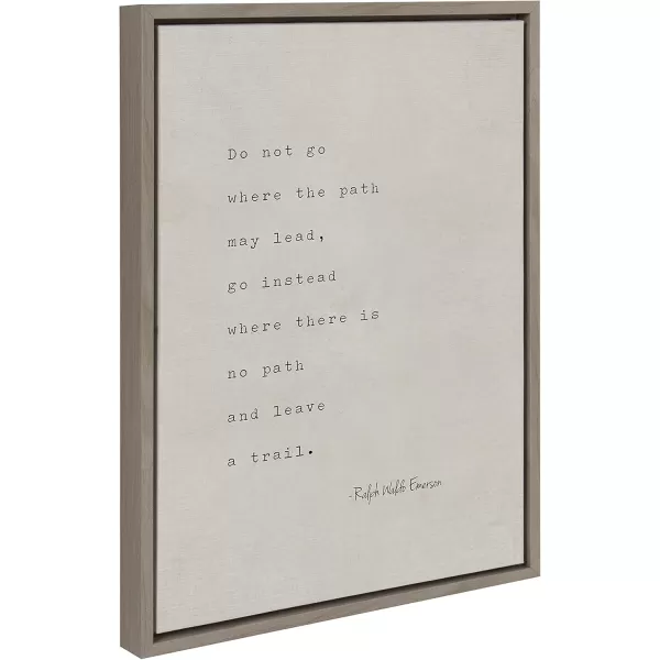 imageKate and Laurel Sylvie Emerson Quote Framed Canvas Wall Art by Shawn StPeter  Saint and Sailor Studios 18x24 Gray Inspirational Wall Decor