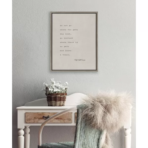 imageKate and Laurel Sylvie Emerson Quote Framed Canvas Wall Art by Shawn StPeter  Saint and Sailor Studios 18x24 Gray Inspirational Wall Decor