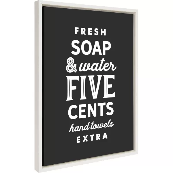 imageKate and Laurel Sylvie Fresh Soap Black Framed Canvas Wall Art by Maggie Price of Hunt and Gather Goods 18x24 White Vintage Sign Art for Wall