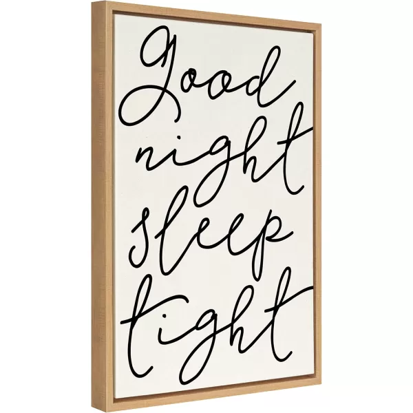 imageKate and Laurel Sylvie Good Night Sleep Tight Framed Linen Textured Canvas Wall Art by Maggie Price of Hunt and Gather Goods 18x24 Natural