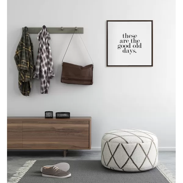 imageKate and Laurel Sylvie Good Old Days Framed Canvas Wall Art by Maggie Price of Hunt and Gather Goods 24x24 Walnut Brown Motivational Art for WallBrown