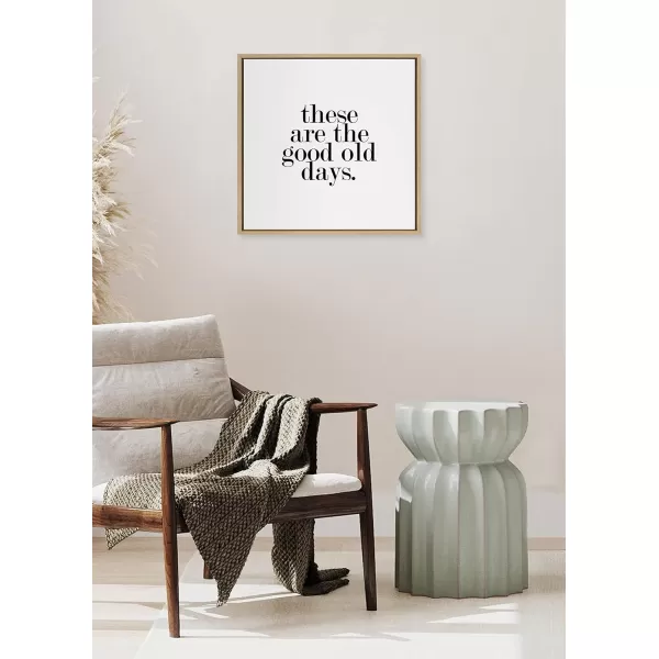 imageKate and Laurel Sylvie Good Old Days Framed Canvas Wall Art by Maggie Price of Hunt and Gather Goods 24x24 Walnut Brown Motivational Art for WallNatural