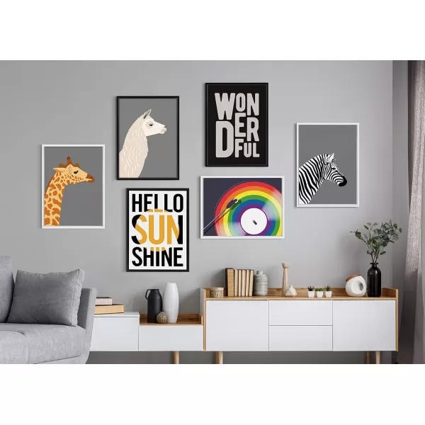 imageKate and Laurel Sylvie Hello Sunshine Framed Canvas Wall Art by Rocket Jack 18x24 Black Happy Inspirational Wall Decor